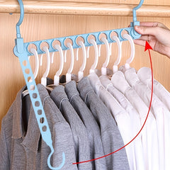 2pcs Nine Holes Magic Clothes Hanger Multifunctional Wardrobe Storage Hanger