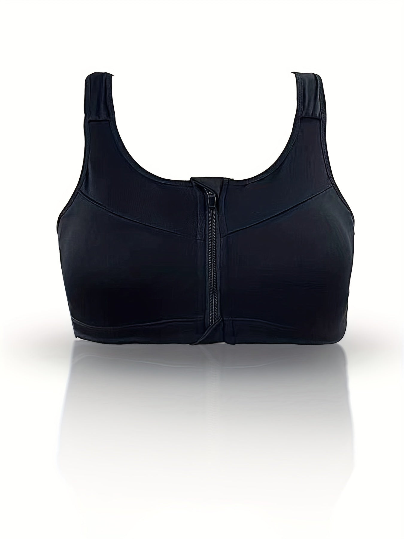 Zipper Front Sporty Bra High Stretch