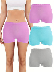 3pcs Soft Boyshort Panties Comfortable Intimates Women's Lingerie