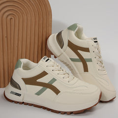 Women's Faux Leather Thick Bottom Skate Shoes Lightweight Sneakers
