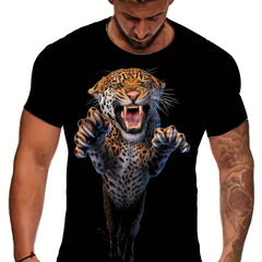 Men's 3D Animals Print T shirt Crew Neck Tee