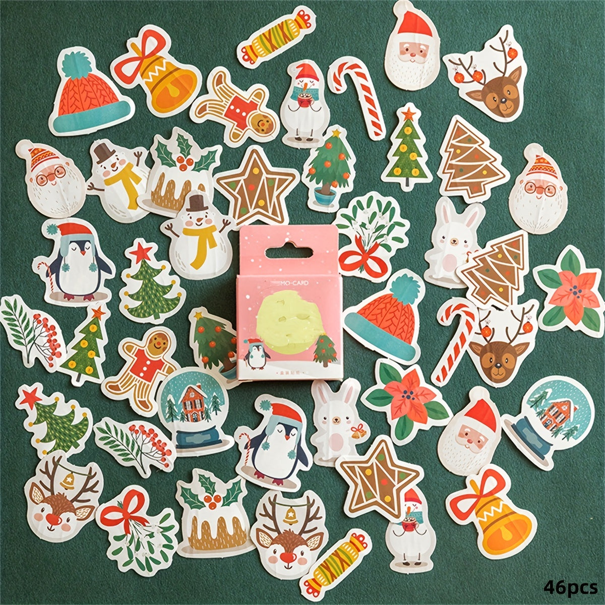 46pcs Merry Christmas Box Stickers Scrapbooking Label Diary Stationery