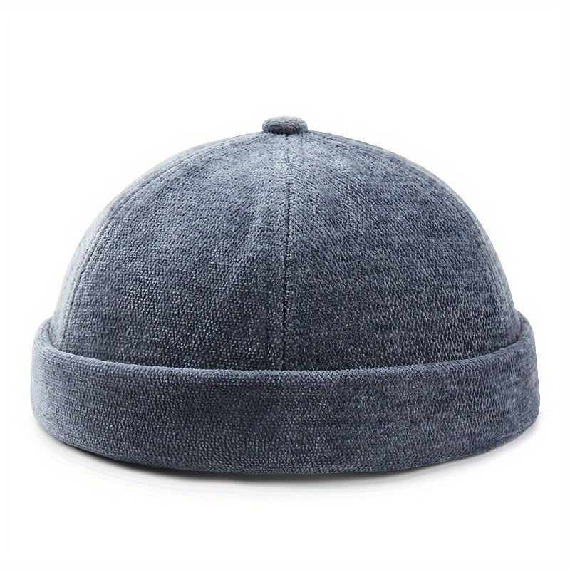 Label Patch Docker Cap Warm Skull Hat Solid Beanie Lightweight