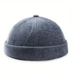 Label Patch Docker Cap Warm Skull Hat Solid Beanie Lightweight