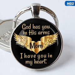 Angel Wings Time Gem Pendant Necklace Keychain Christmas Gift