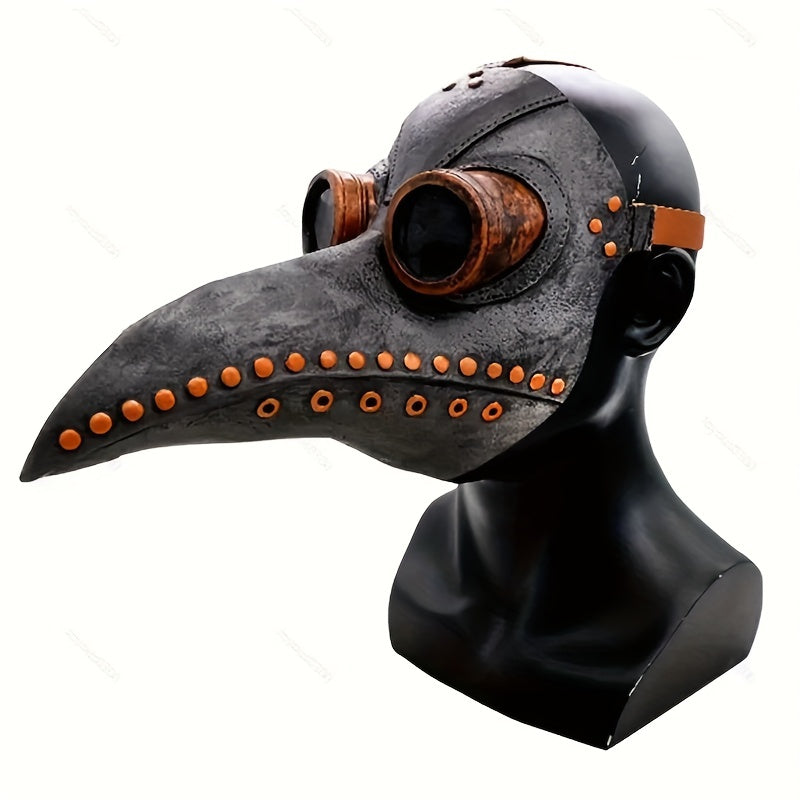 Furry Mask Plague Doctor Halloween Costume Props Leather Masks Adults