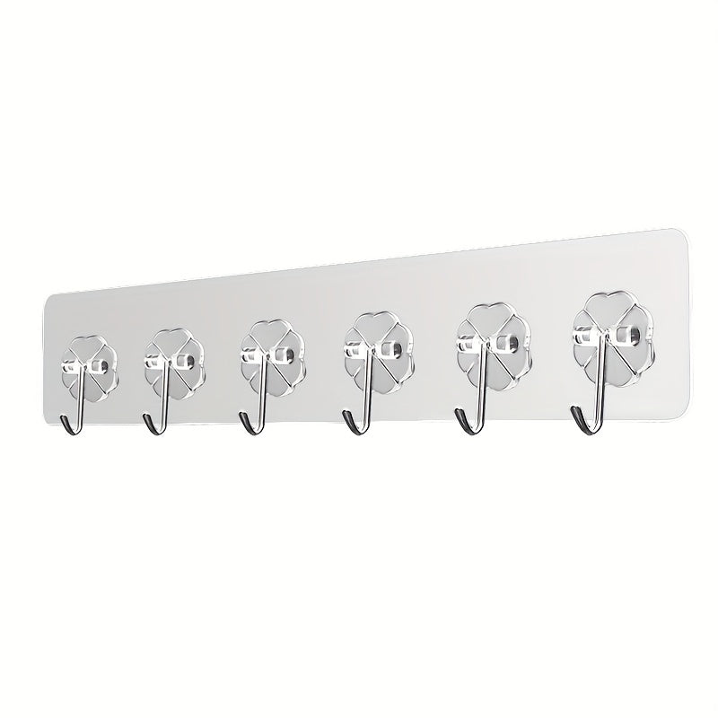 2pcs Heavy Duty Wall Hooks for Hanging Clothes and Towels Adhesive Hooks Clear