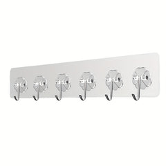 2pcs Heavy Duty Wall Hooks for Hanging Clothes and Towels Adhesive Hooks Clear