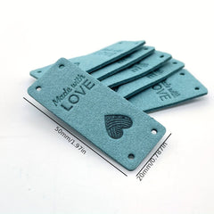 20pcs With Love WORDS Faux Suede Labels Faux Leather Labels