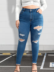 Ripped High Rise Skinny Jeans