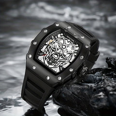 SENSTONE Men's Watch Waterproof Stainless Steel Sports Square Tonneau Watches