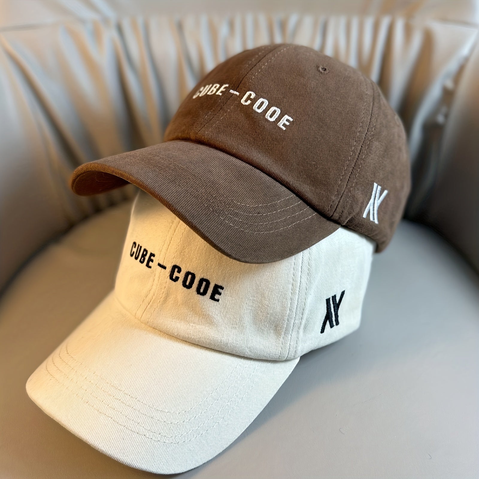 Letter Embroidery Baseball Cap Unisex Solid Casual Sun Hat Couple Dad Hats