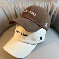 Letter Embroidery Baseball Cap Unisex Solid Casual Sun Hat Couple Dad Hats