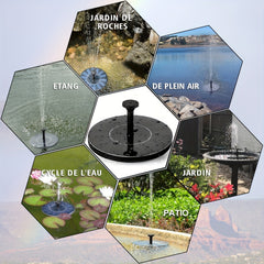 1.5W Solar Fountain Pump with 6 Nozzles for Bird Bath Ponds Garden