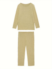 Ribbed Long Sleeve Top & Leggings Set