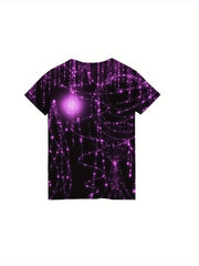 Girls 3D Print Short Sleeve T shirt Comfy Pullover Tops