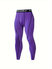Men's Alphabets Pattern Compression Pants for Outdoor Fitness