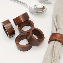 4pcs Wooden Napkin Rings Handcrafted Wood Napkin Rings Perfect For Dining