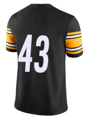 Men's Red Breathable Rugby Jersey V-neck Shirt