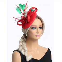 Vintage Christmas Feathered Headband for Women Duck Feather Hat