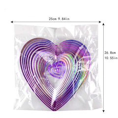 Heart Pattern Bird Repellent Hanging Ornament Outdoor Garden Decor