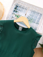 Toddler Girl's Ruffle Trim Casual Dress
