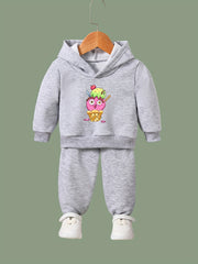 Cartoon Ice Cream 2pcs Activewear Sets Girls Comfy Outfits For Sports Running