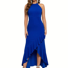 Halter Neck Maxi Dress for Bridesmaid Cocktail Party