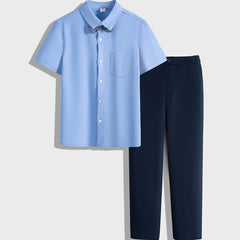 Boys Preppy Style Outfit Long Pants & Shirt Set with Bow Tie