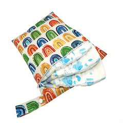 2pcs Arch Print Diaper Bag Washable Cloth Diaper Bag
