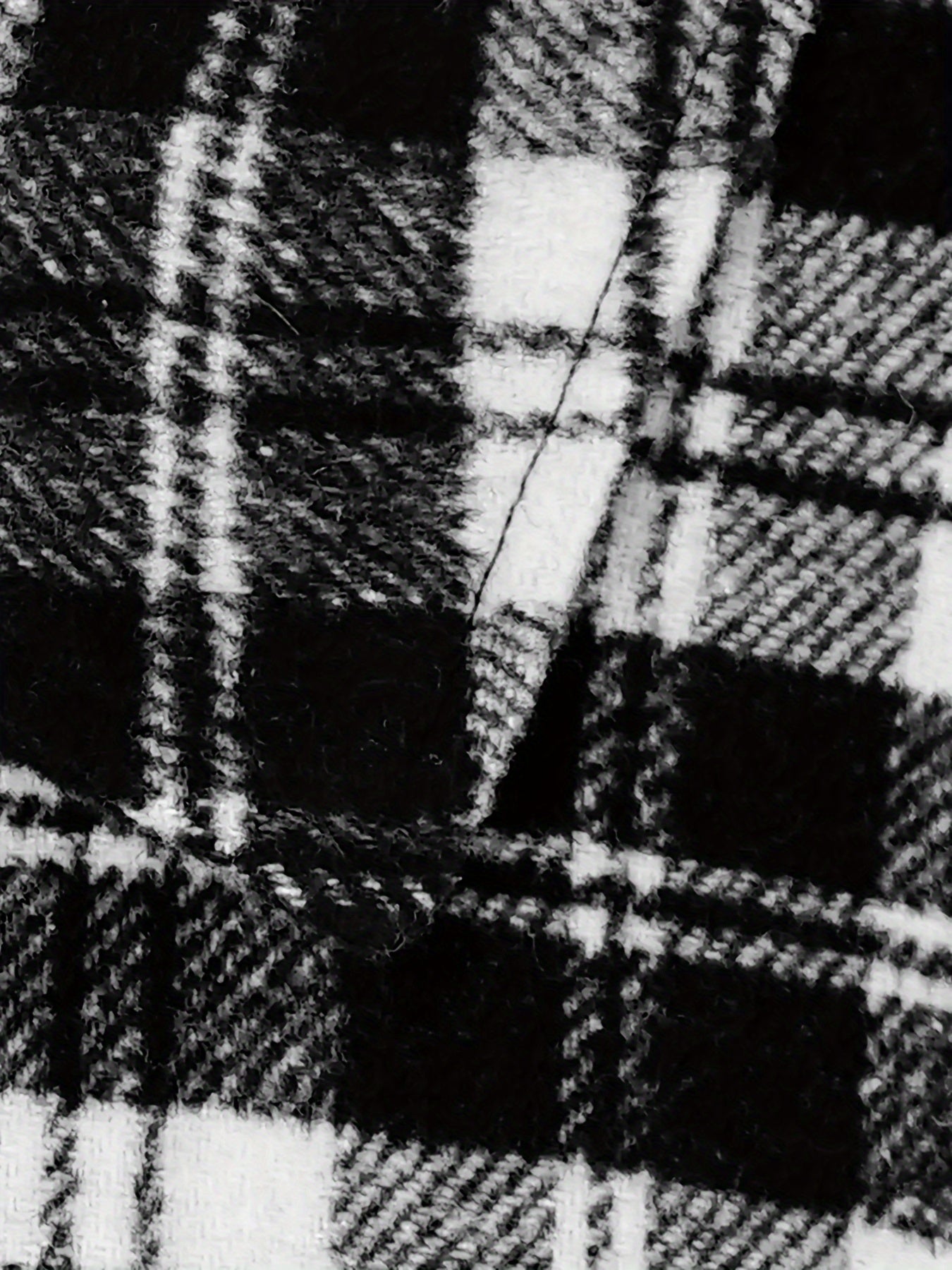Plaid Print Long Sleeve Button Up Tunic Shirt
