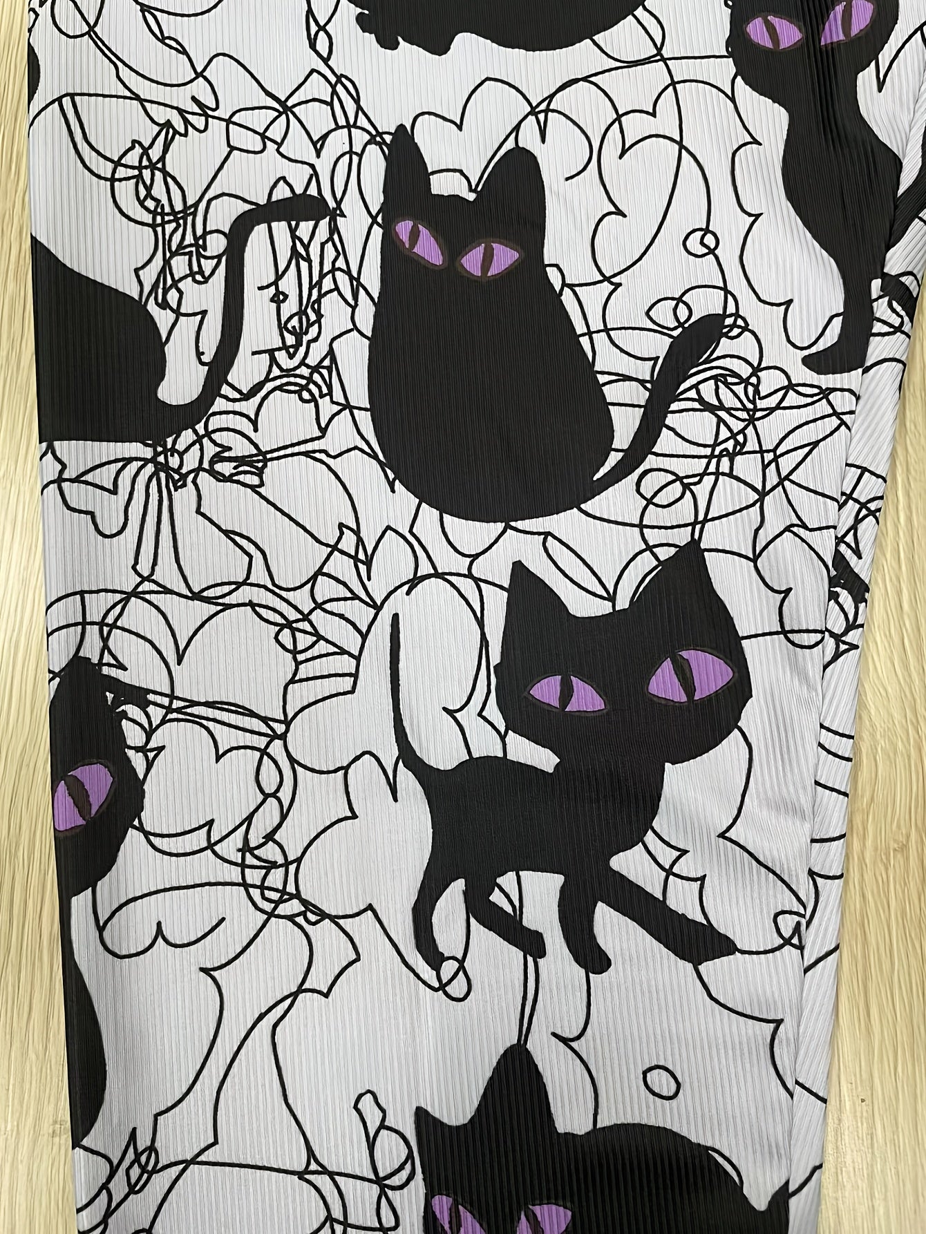 Cat Print High Waist Leggings Women's Plus High Stretch Casual Leggings