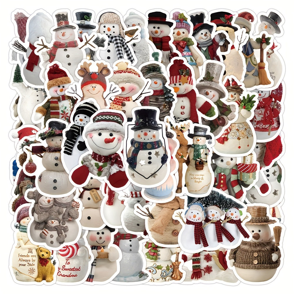 53pcs Snowman Series Graffiti Stickers Waterproof DIY Handbook Sticker Pack