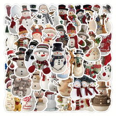 53pcs Snowman Series Graffiti Stickers Waterproof DIY Handbook Sticker Pack