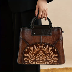 Vintage Embossed Women's Handbag - Fashionable & Spacious Shoulder Bag