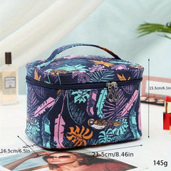 Leaf Print Makeup Bag Portable Cosmetic Organizer