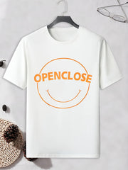 Men's Openclose Print T-shirt for Outdoor Activities