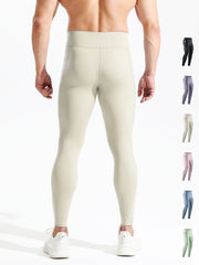 Men's High Waist Compression Legging Tights for Training Fitness