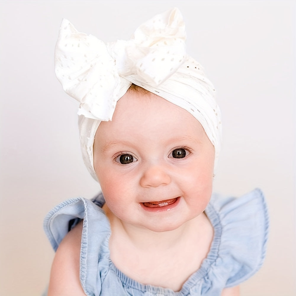Lace Hollow Out Bow Decor Cap for Baby Girls Photography Props