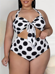 Polka Dot Bikini Set Halter Neck Tie Swimsuit