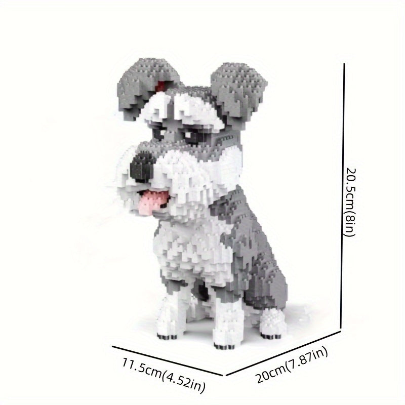 2100pcs Schnauzer Building Blocks Set for Room Decoration