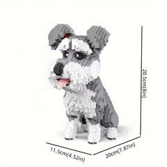 2100pcs Schnauzer Building Blocks Set for Room Decoration