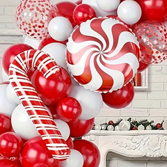 102pcs Christmas Wreath Arch Kit Balloon Red Balloon Candy Balloon