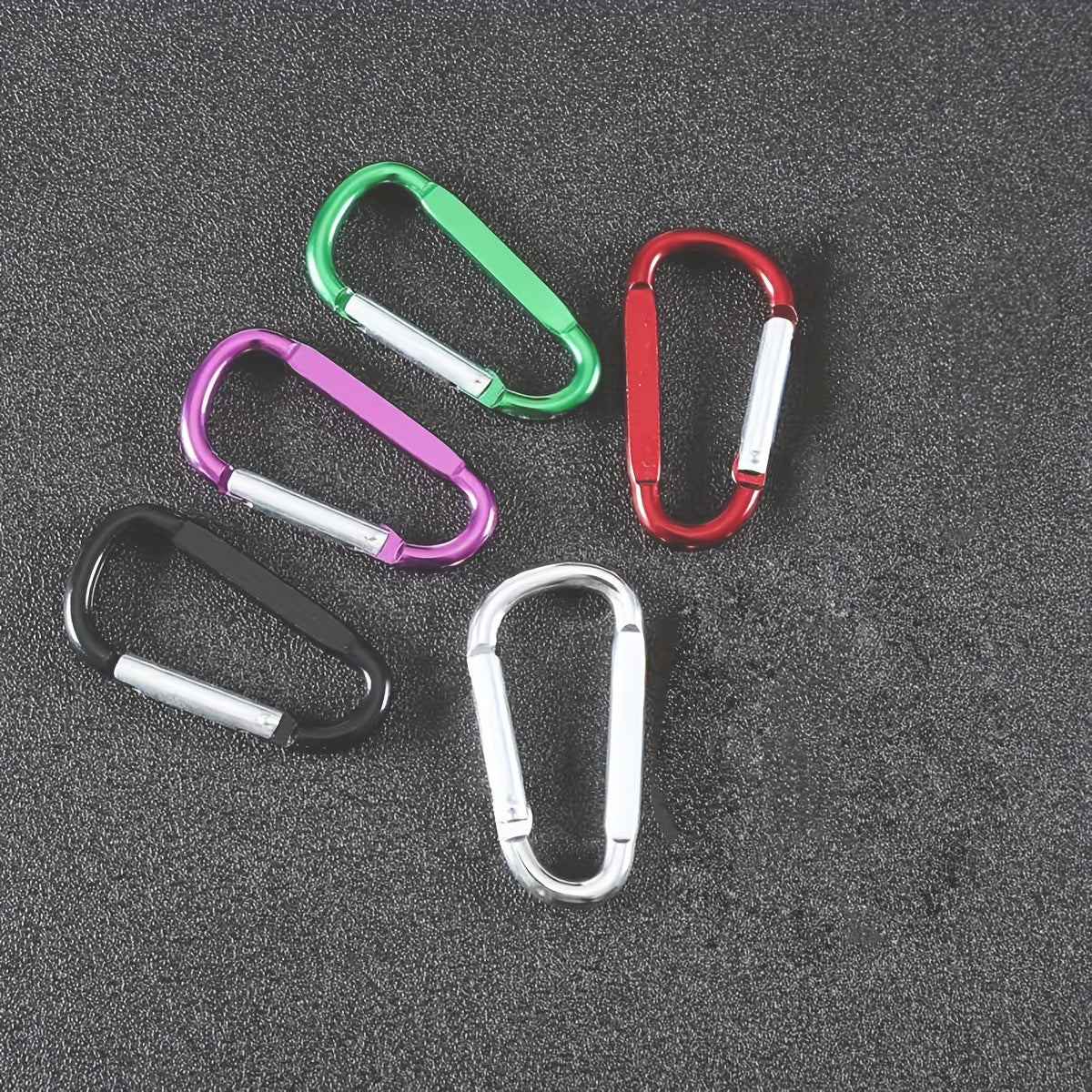 5pcs Large Key Carabiner Clips Heavy Duty Aluminum D Ring Keychain Snap Hooks