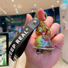 Quicksand Astronaut Keychain Cartoon Acrylic Spaceman Pendant
