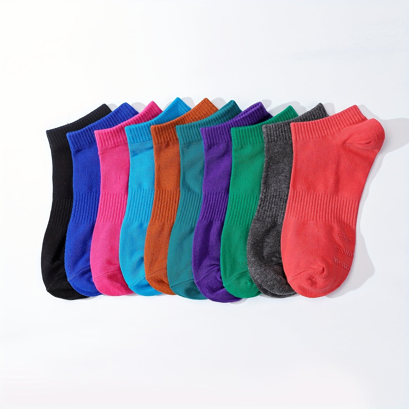 10 Pairs Women's Soft Lightweight Short Ankle Socks Solid Low Cut Stockings