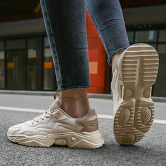 Women's Mesh Chunky Sneakers Breathable Low Top Running Sports Shoes
