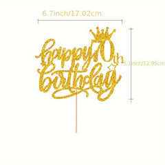 70th Golden Paper Cake Insert For Birthday Party Decoration