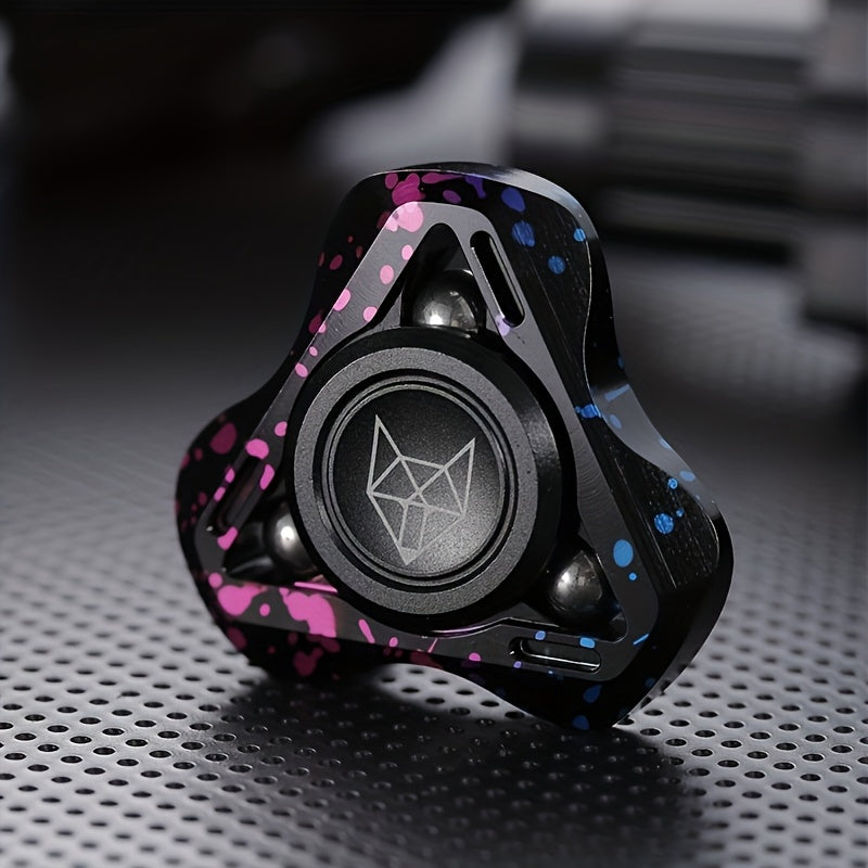Fox 3rd Gen Metal Fidget Spinner w/ Colorful Accents Stress Relief Gift