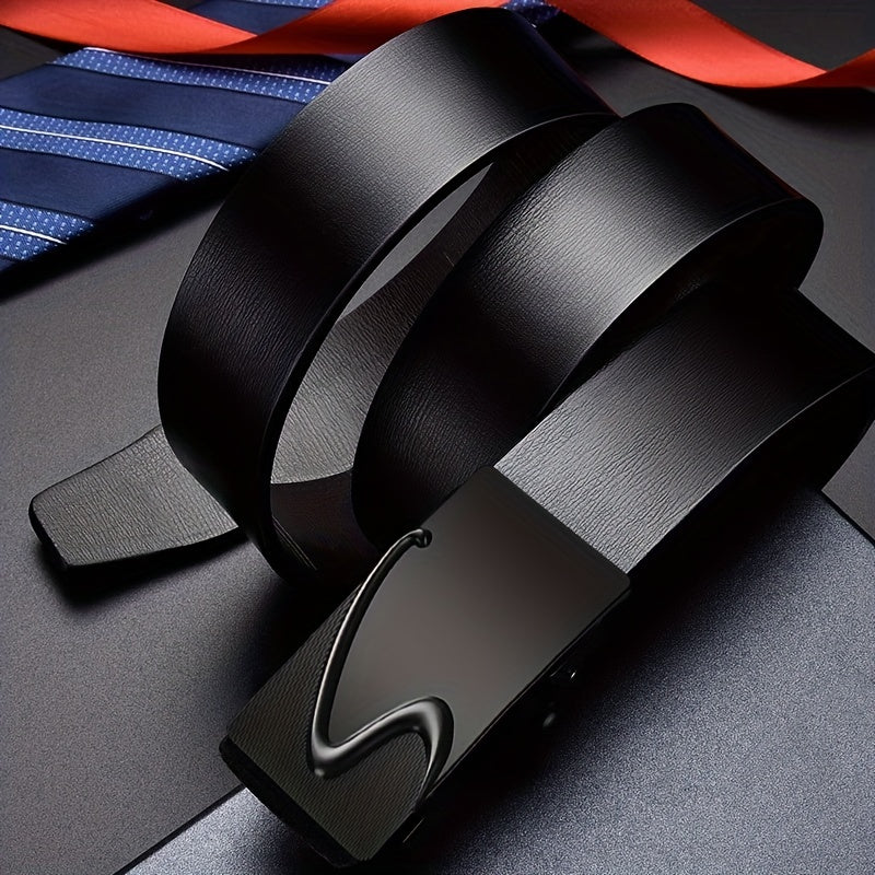 Men's Automatic Buckle PU Belt for Business Party Travel